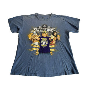 WWE Hybird Superstars Youth Large Blue T-shirt 2011, John Cena Sportswear